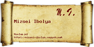 Mizsei Ibolya névjegykártya